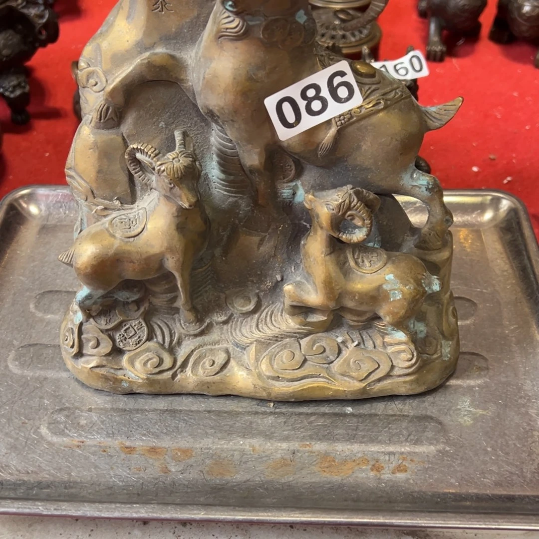 江***我黄铜摆件，文房摆件