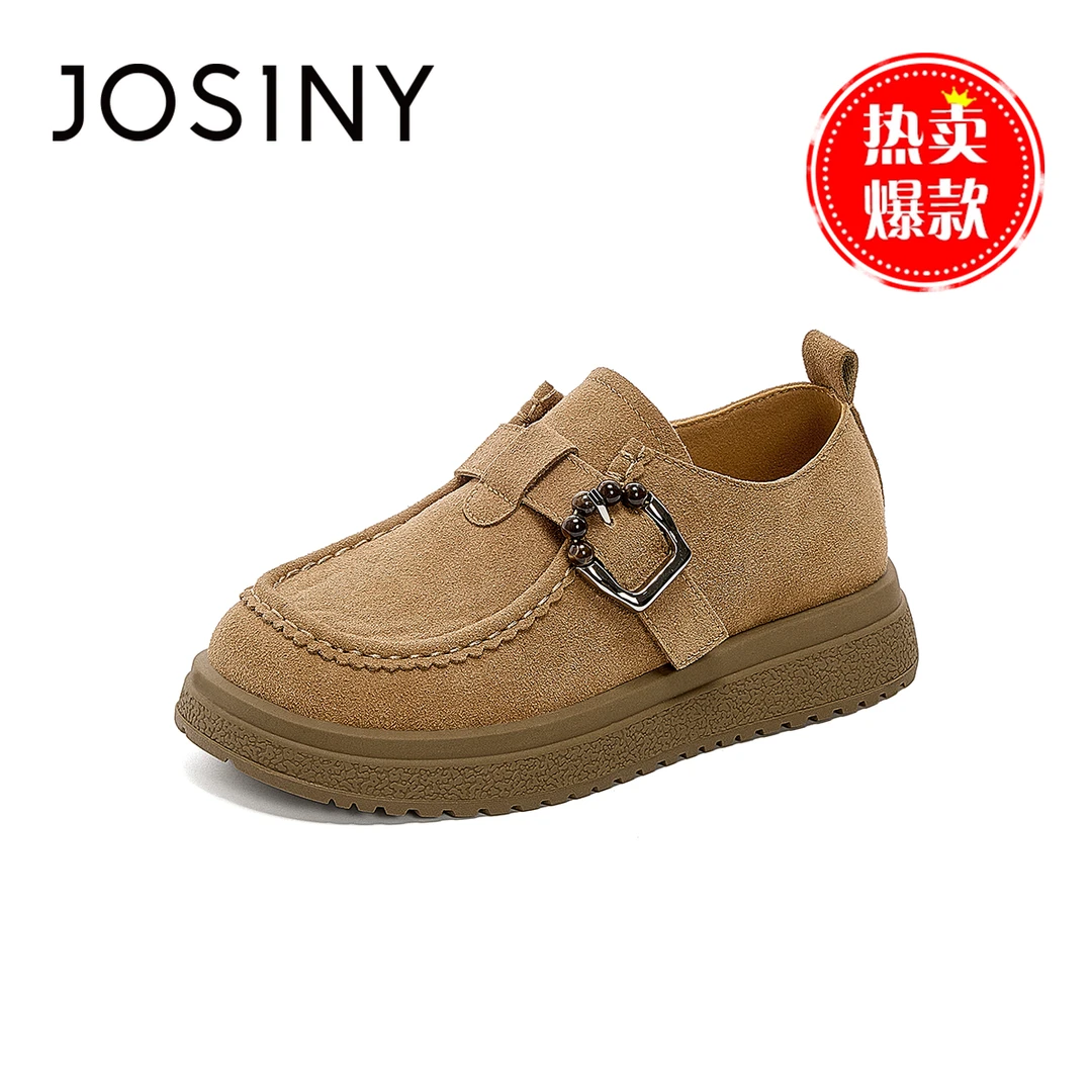 卓诗尼复古乐福鞋女款2025秋季新款厚底增高单鞋英伦风勃肯小皮鞋