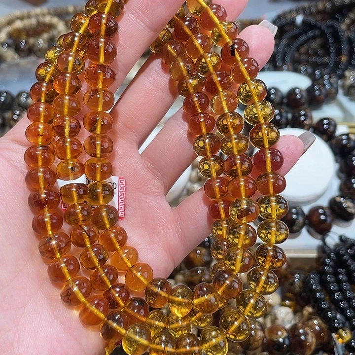 琥珀未镶嵌手链9m金