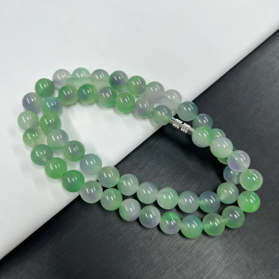 a561紫绿妈妈链10mm手链百搭