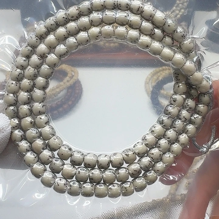 星月菩提吊坠105一物一图糯冰石玉河豚7鼓珠108