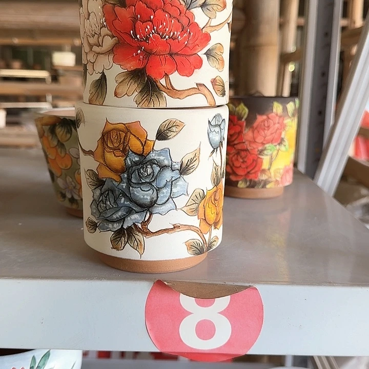 紫砂花盆景德镇陶瓷