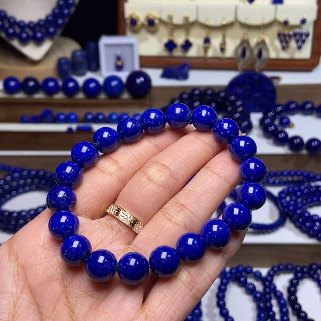 青金石未镶嵌10mm单圈手串