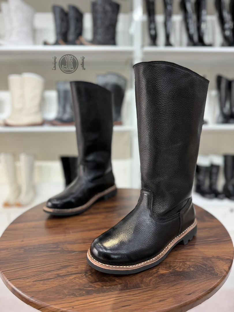 纯手工牛皮靴 荔枝纹 手工缝制