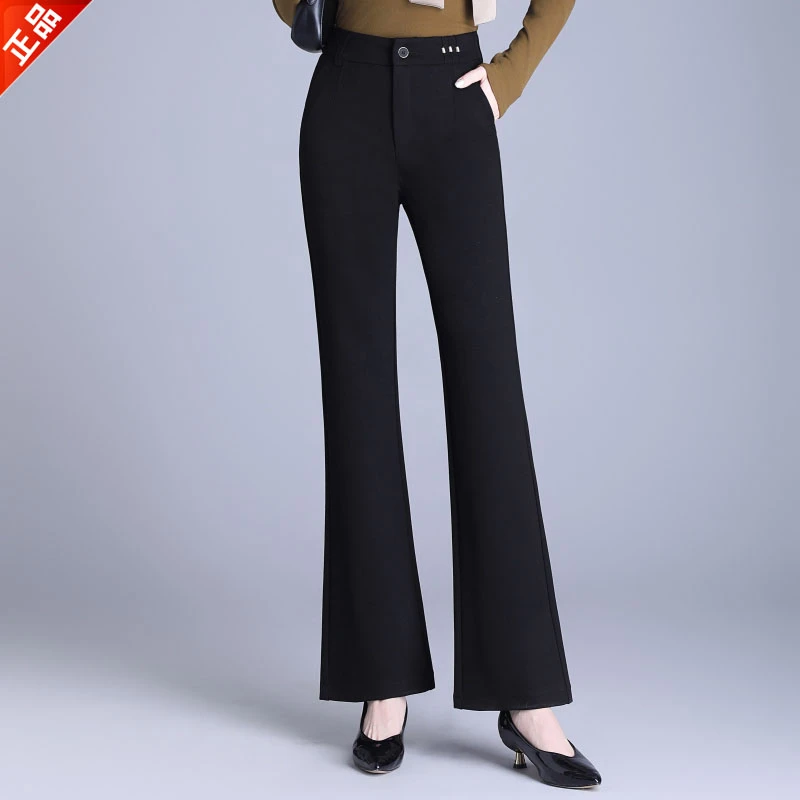 正品2025春秋季新款高腰弹力高品质女微喇叭裤休闲西装裤爆款显瘦