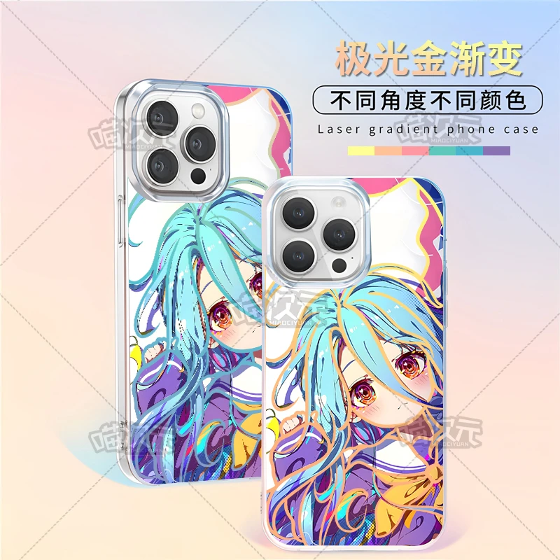 游戏人生白适用苹果华为vivo一加iPhone小米红米一加极光金手机壳