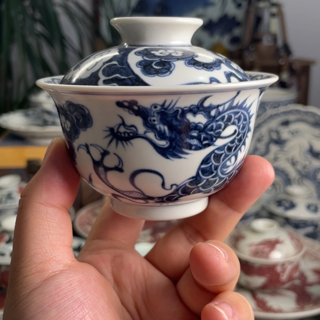 元青花龙凤呈祥盖碗