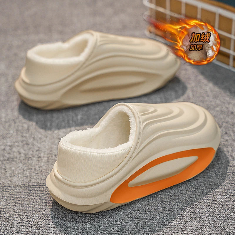 棉拖鞋男款冬季加绒保暖室外防滑包跟棉拖厚底踩屎感防寒居家棉鞋