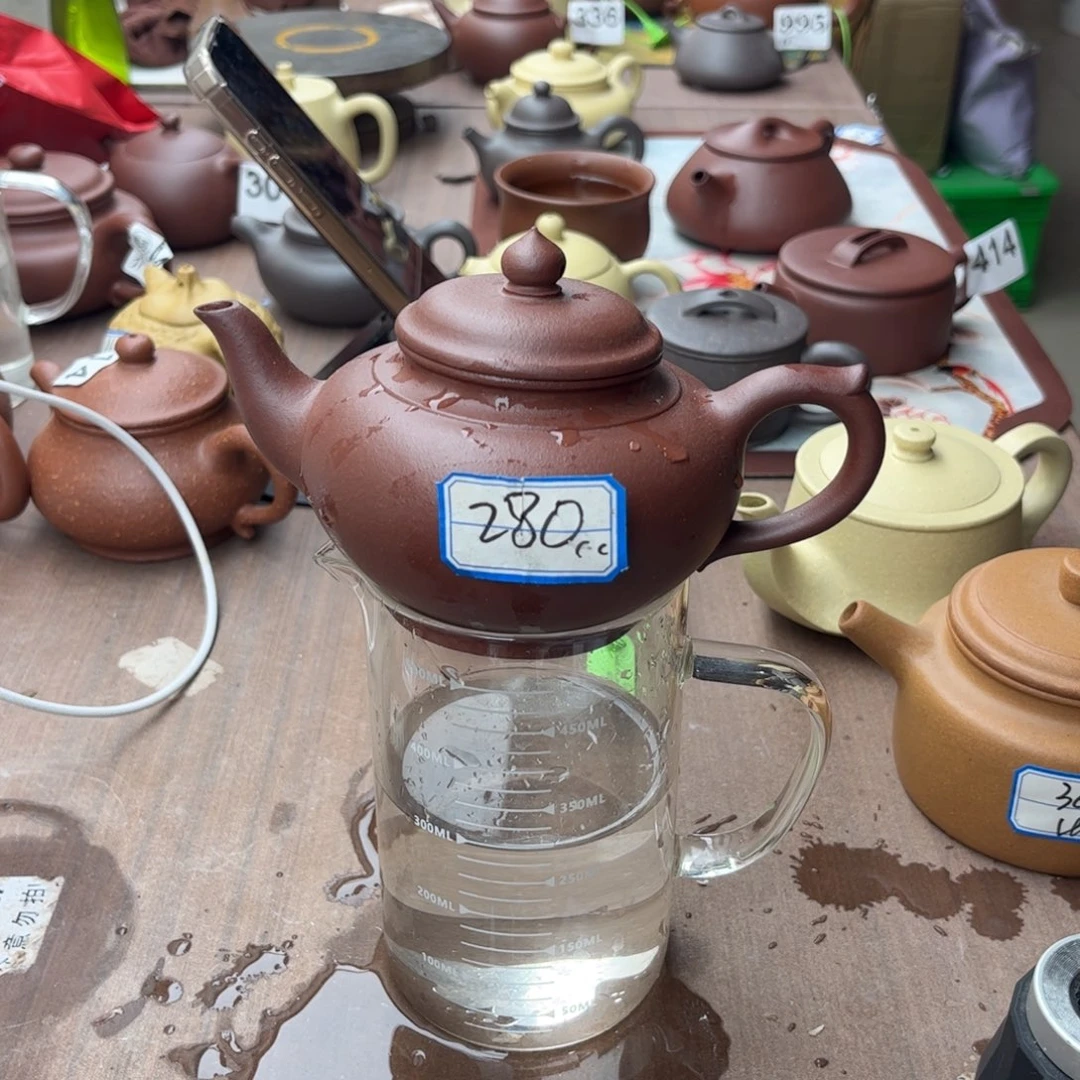 紫砂茶壶底槽清半手280cc