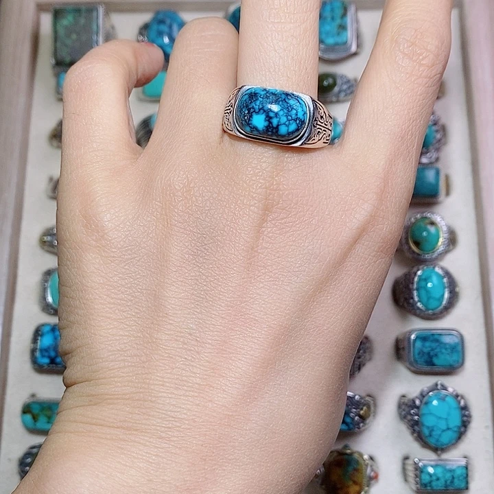 绿松石银S925镶嵌挂件