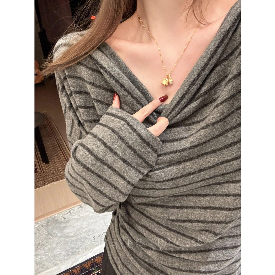 纯铜锆石项链 钱美西 中古风拉丝铃铛松果项链女复古时尚锁骨链