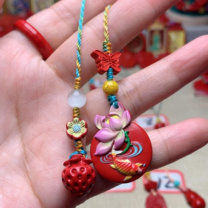 天然辰砂工艺品朱砂手机坠