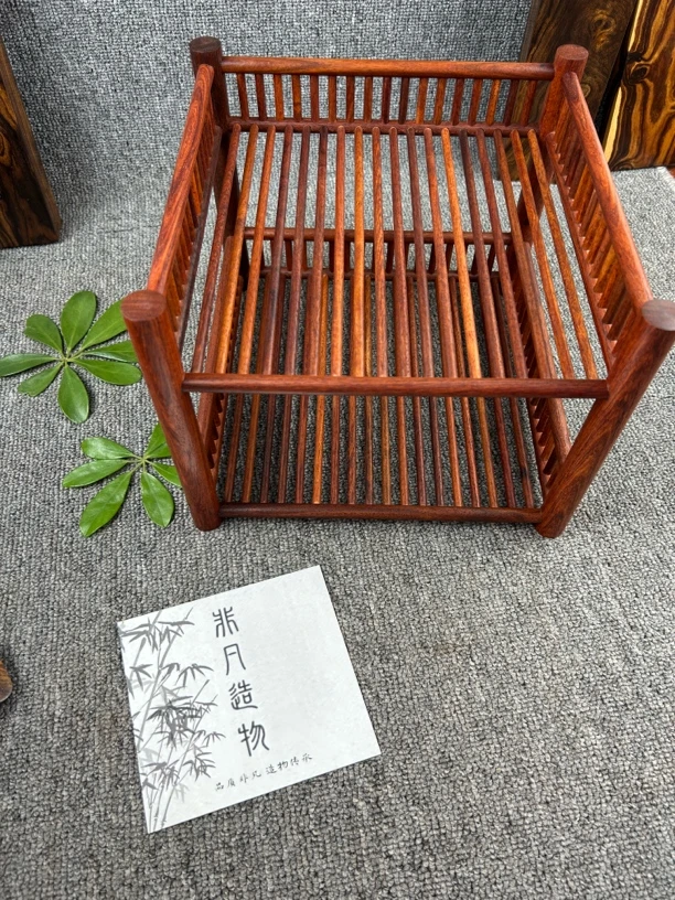 缅甸花梨大果紫檀茶水架，尺寸如图