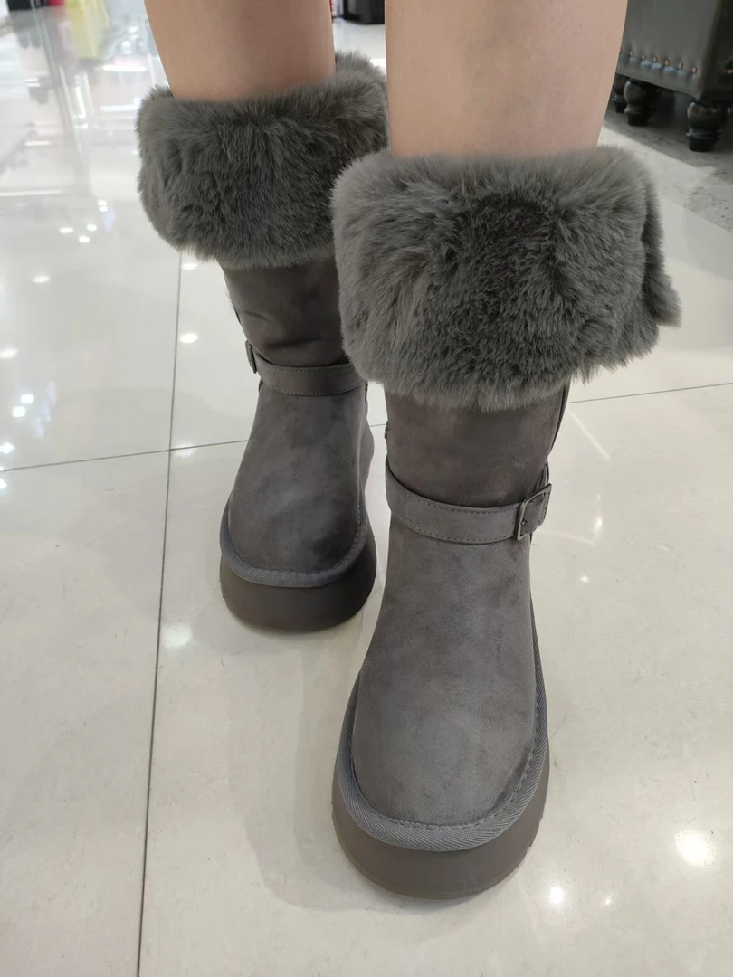 【玛莎玛索】177-27dm冬季新款加绒保暖可翻口时尚百搭高靴