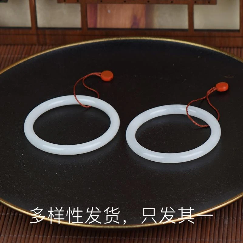【香掌柜】新疆羊脂白白玉圆条手镯【多样性发货，发一件】