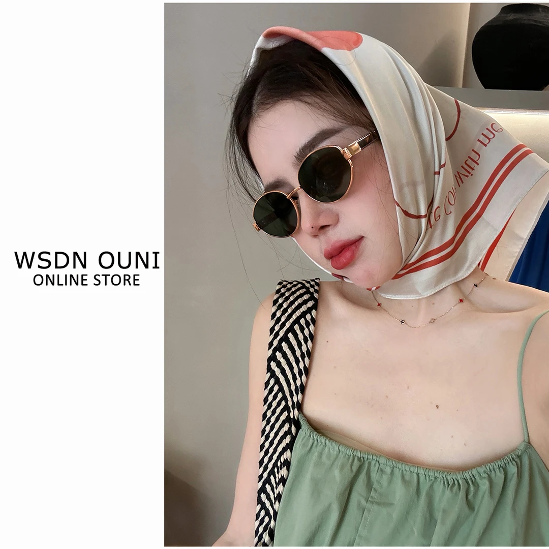 【69*69】韩版新款可爱腊肠狗印花丝巾女春夏装饰小领巾发带系脖