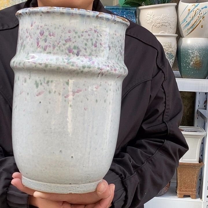 花盆紫砂口20高31瑕疵