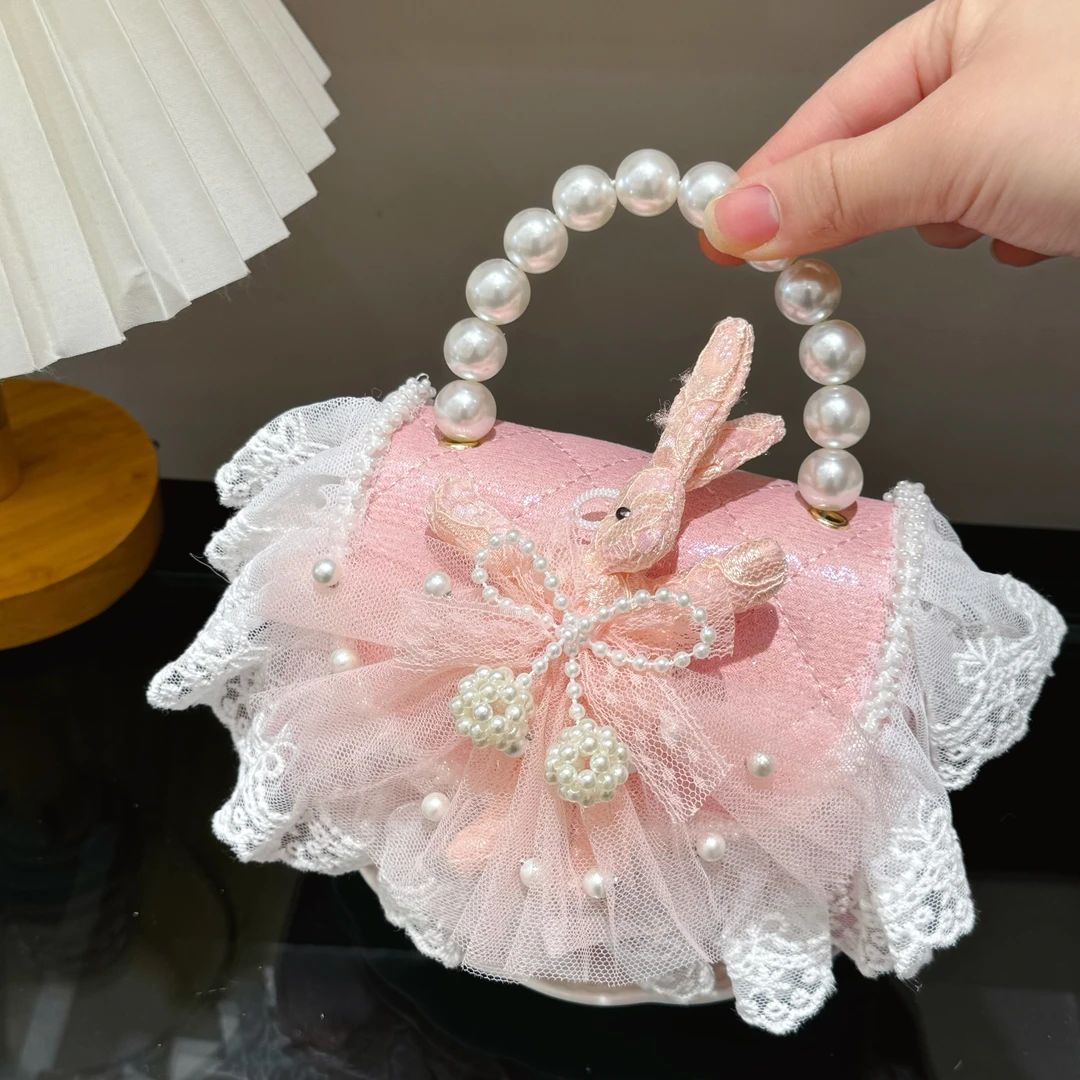 雏奇精选 粉色小兔子珍珠包包把B37