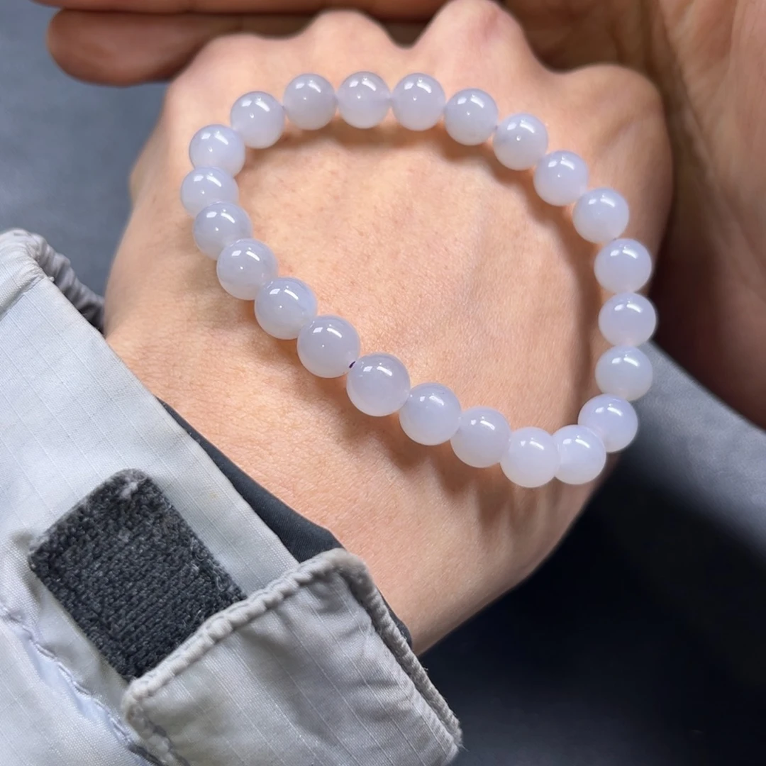 和田玉手链未镶嵌多样性烟紫手串卡8货头