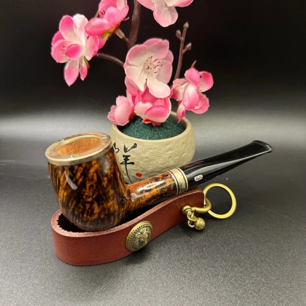 cc直杆撞球光面石楠木烟斗