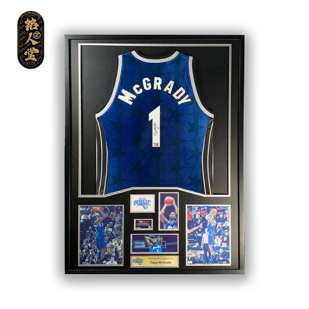 【臻签体育】麦迪亲签球衣魔术蓝暗星AU装裱收藏（FA认证）