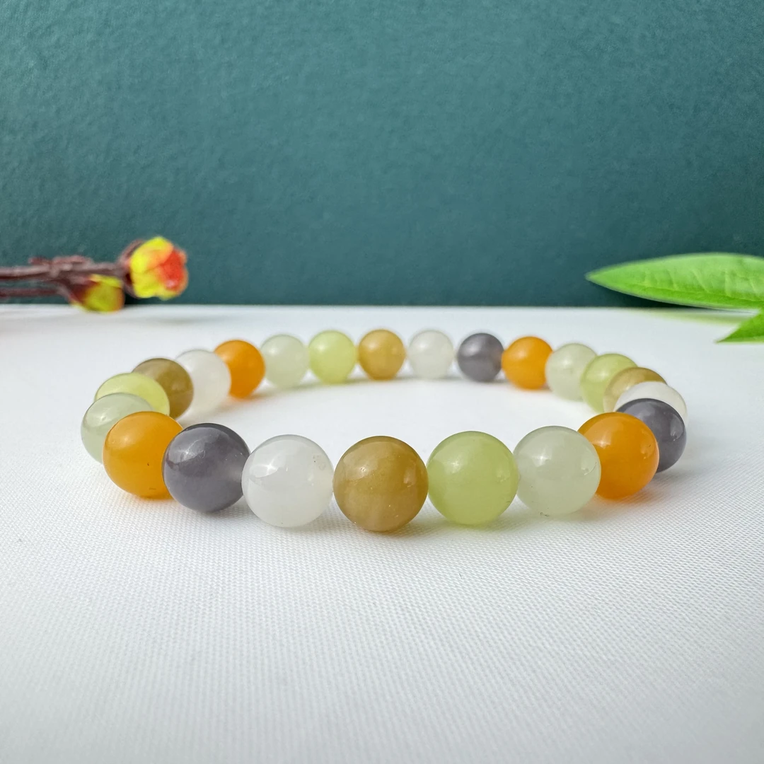 和田玉多宝手串卡8mm高饱和度颜色丰富