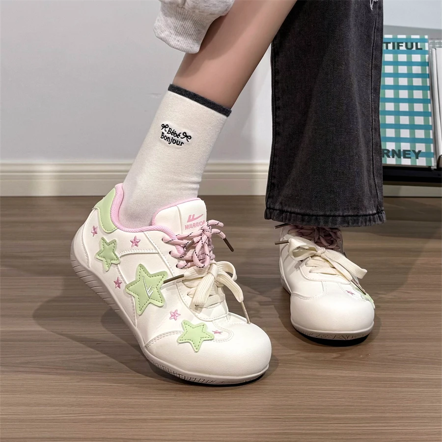 Warrior/回力星星德训小白鞋女新款软底轻便原创阿甘运动休闲鞋女