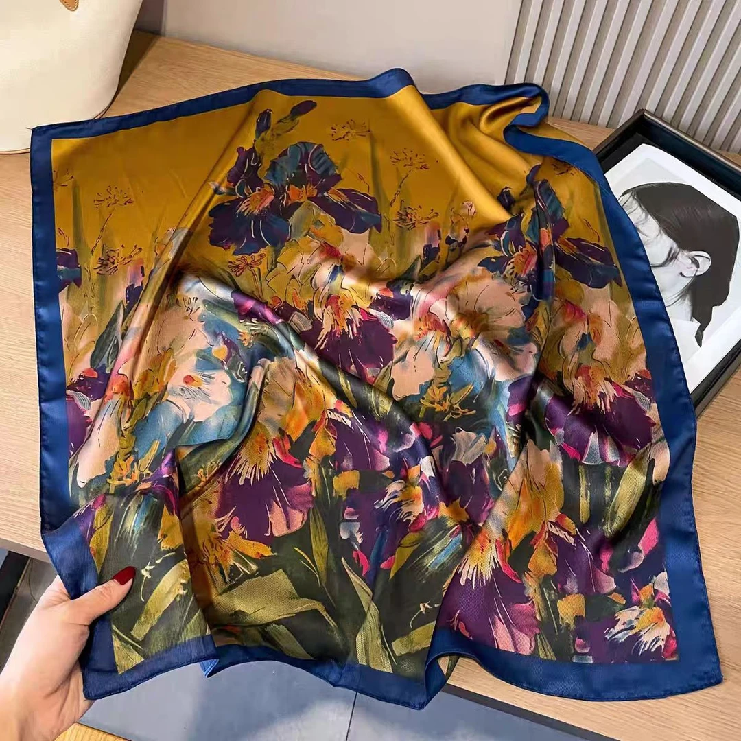 U36【田野油画】70*70高档时尚优雅丝巾/围巾/披肩