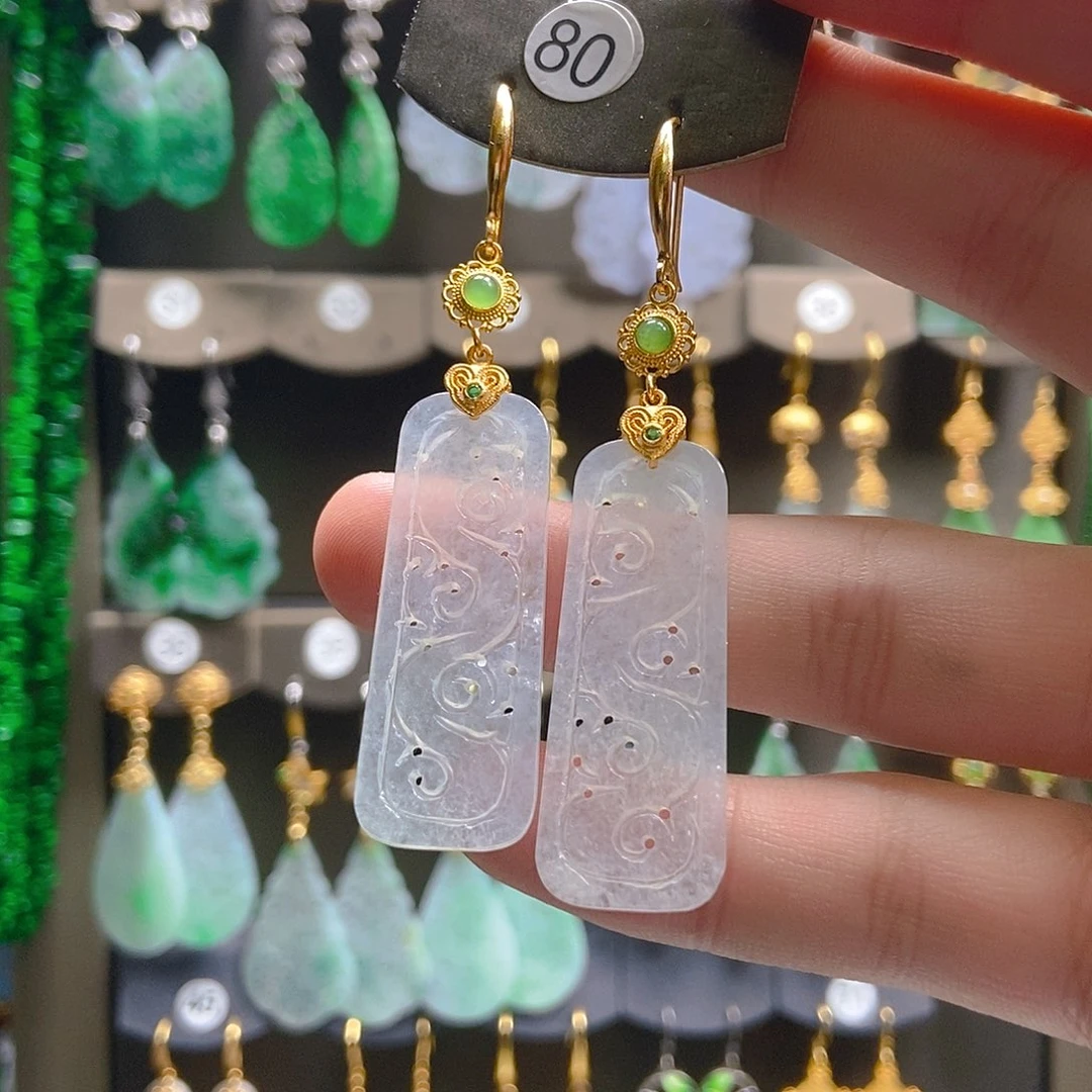 翡翠未镶嵌耳饰翡翠