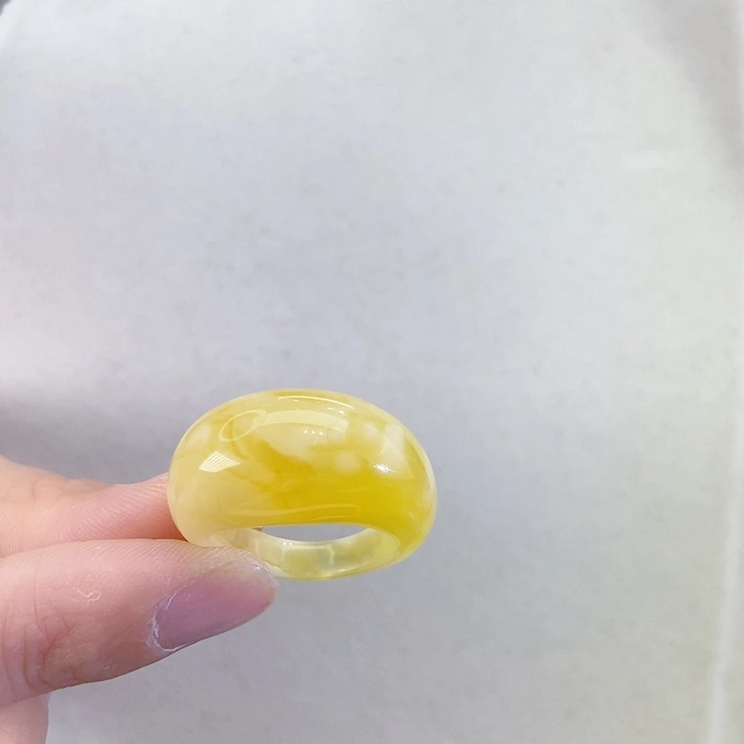 蜜蜡未镶嵌戒指12-13馒头戒