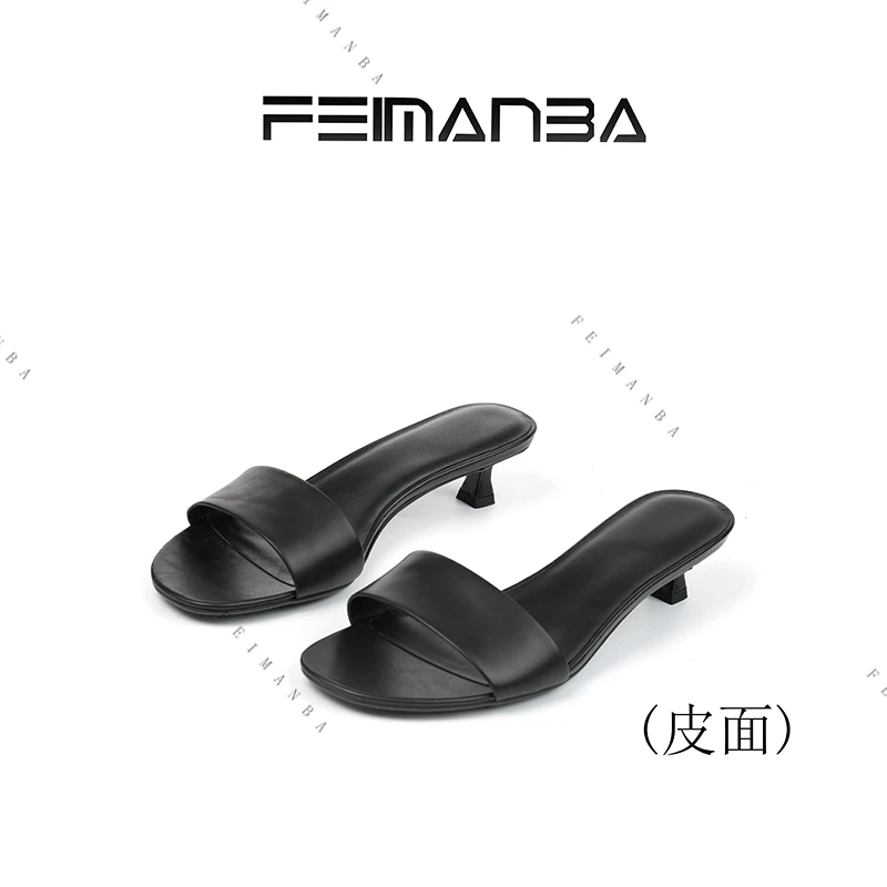 【FEIMANBA】永恒经典 Row风一字带小猫跟凉拖鞋女