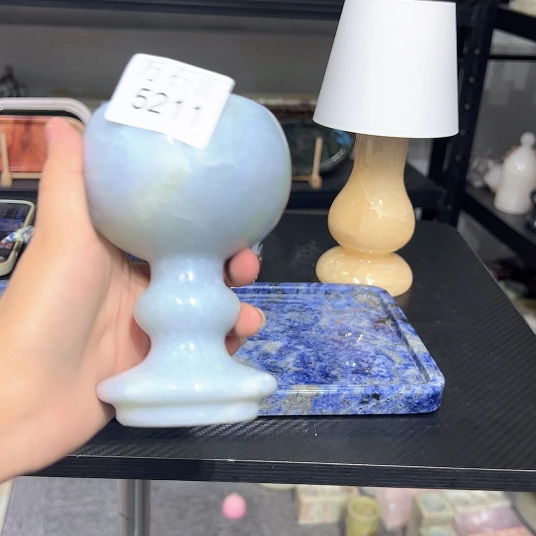 石材5211蓝水晶烛台