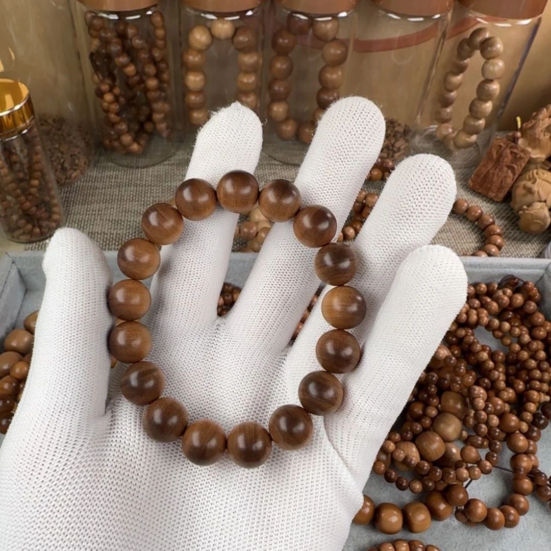 檀香木手串/手链十*1.2横纹黑肉单圈手串老山檀香