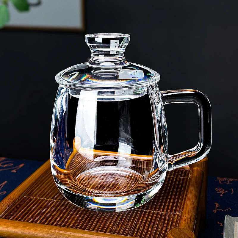 安享高端原矿水晶杯水杯茶杯把手高档杯子茶室泡茶器办公送礼