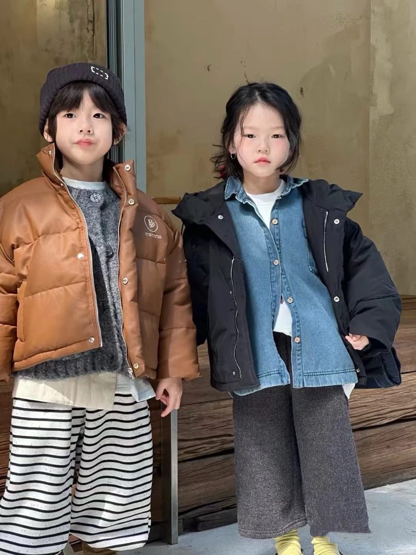 【花】韩版羽绒皮夹克 7059