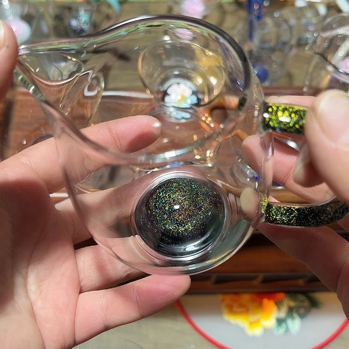 手工艺品玻璃玻璃茶器诚然黑点空