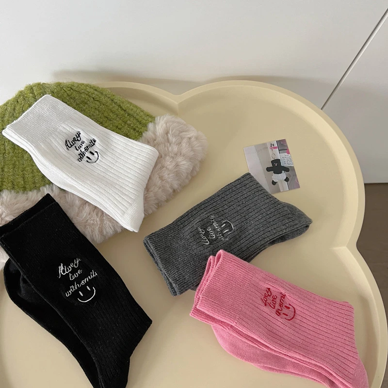 灰色袜子女春秋款中筒配鲨鱼裤纯棉防臭运动AB不对称秋冬堆堆长袜