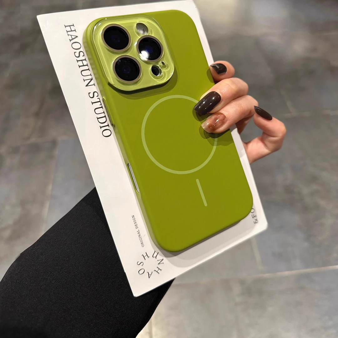 纯色液态MagSafe磁吸适用苹果16promax手机壳iphone15pro保护套14