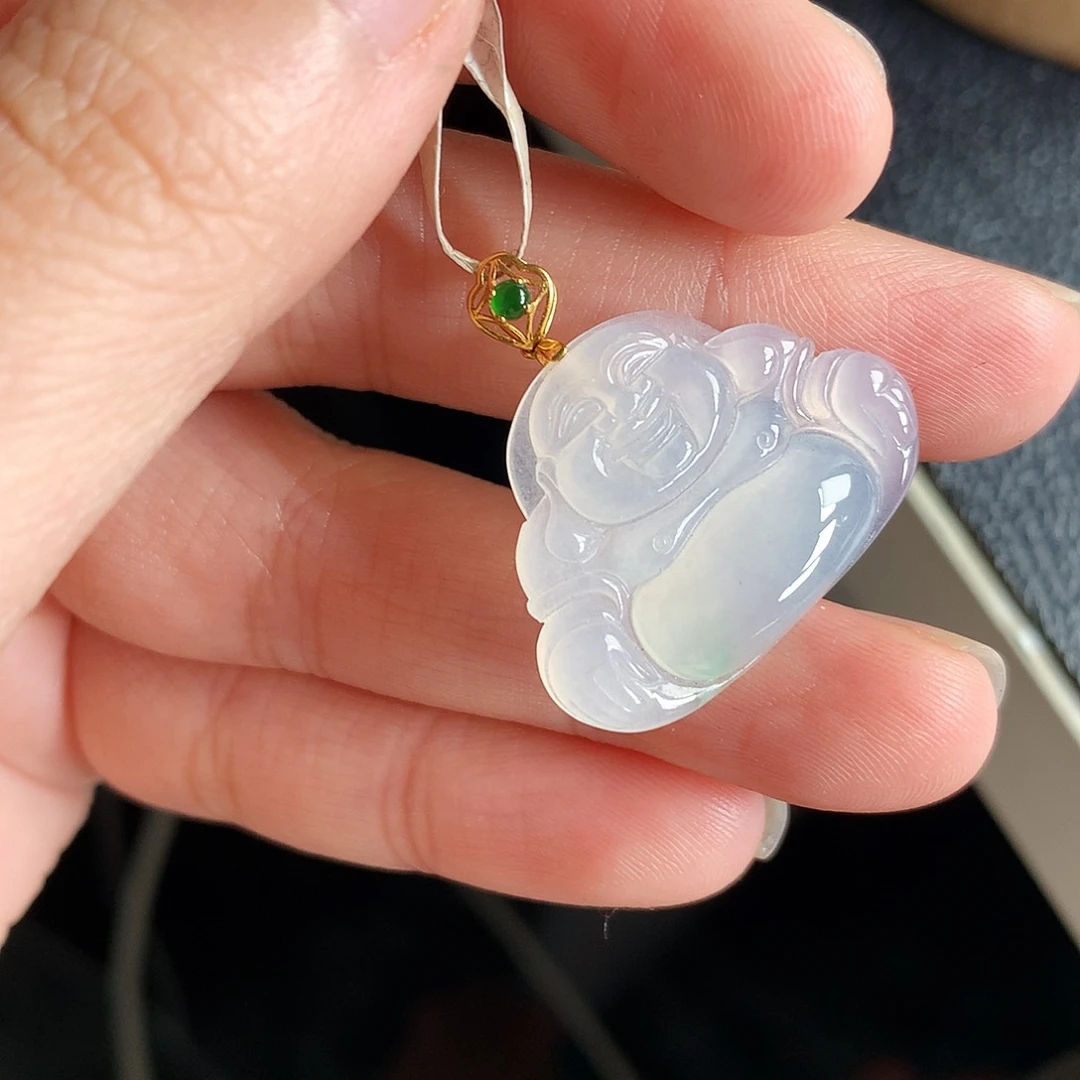 吊坠(不含链)18K金镶嵌翡翠佛公