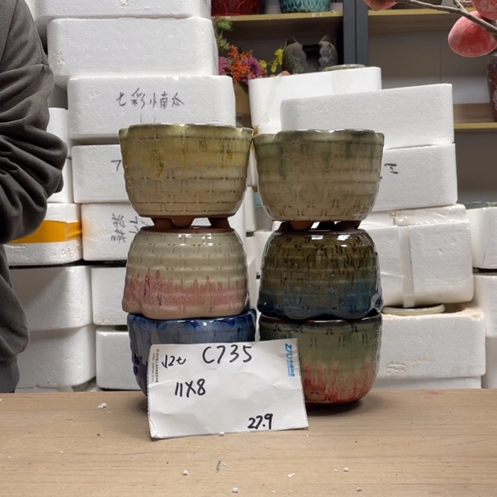 粗陶多肉花盆微瑕735