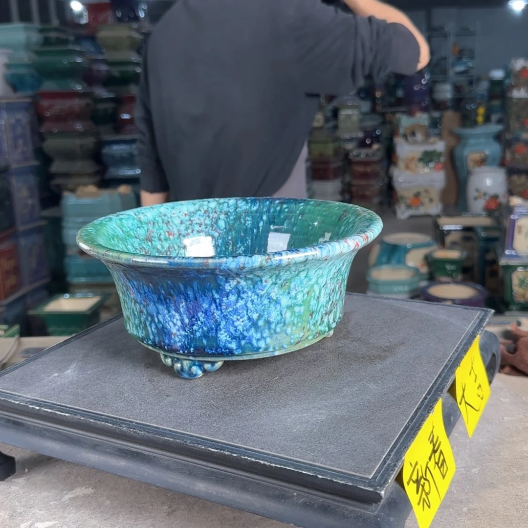 一风堂石湾花盆。水仙盆