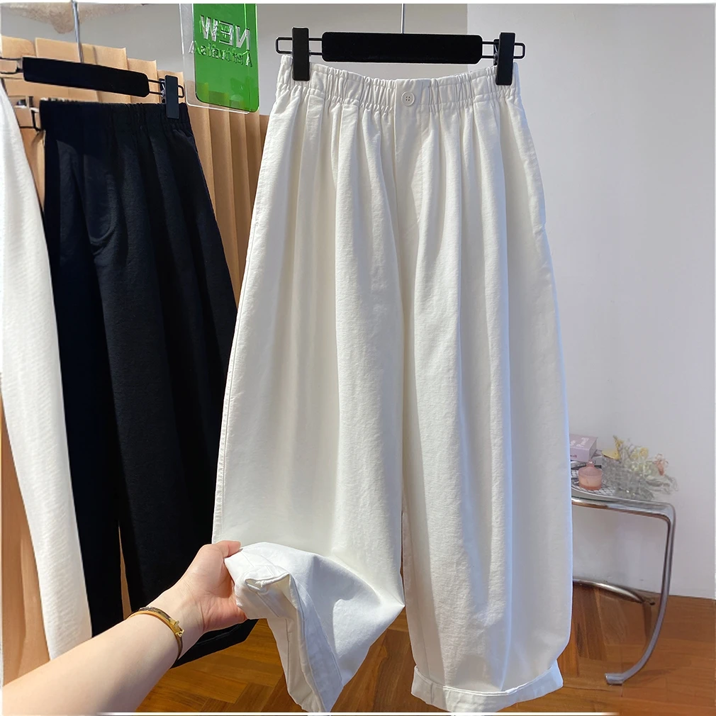 【梨形救星】白色气球裤女早秋新款宽松休闲百搭九分灯笼裤阔腿长裤