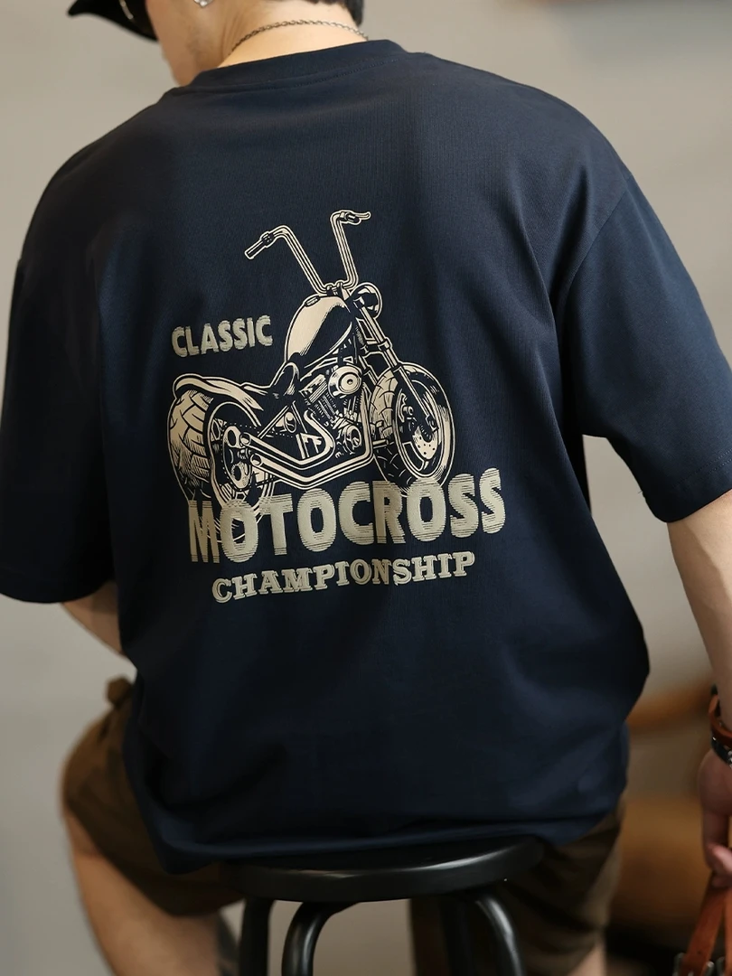 280g重磅纯棉短袖T恤男士圆领宽松美式运动户外休闲上衣复古透气