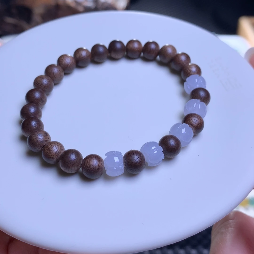 未镶嵌手链翡翠翡翠白月光莲花珠