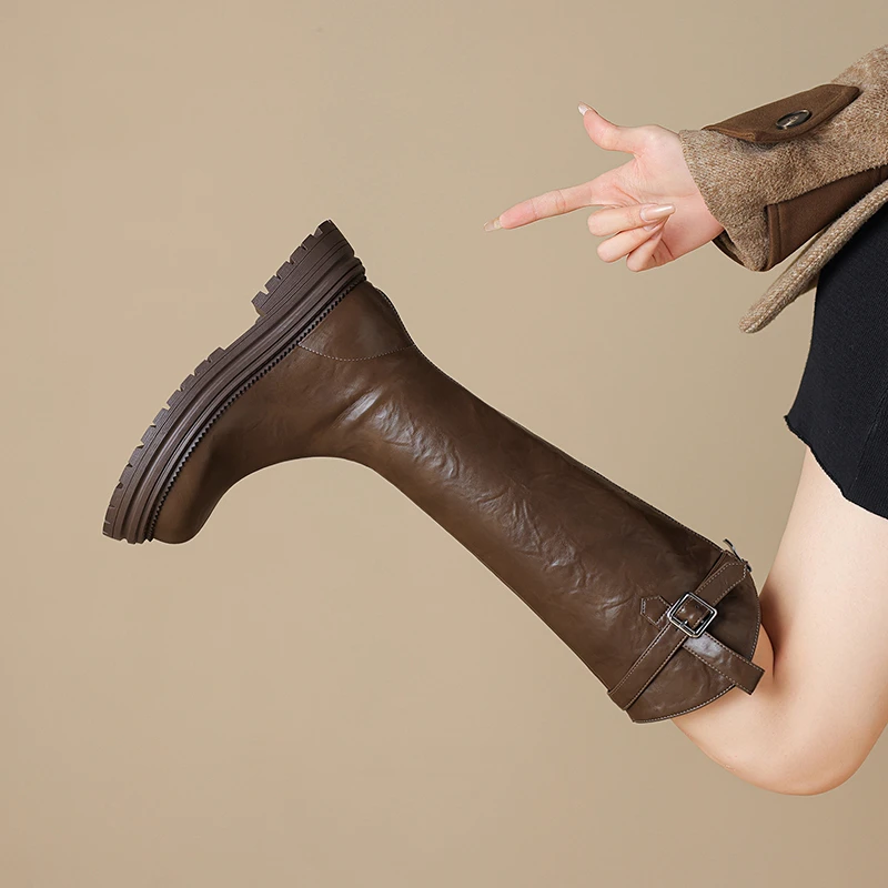 长筒靴女大筒围女靴胖mm40-43秋冬显瘦高筒骑士靴大码长靴41到43