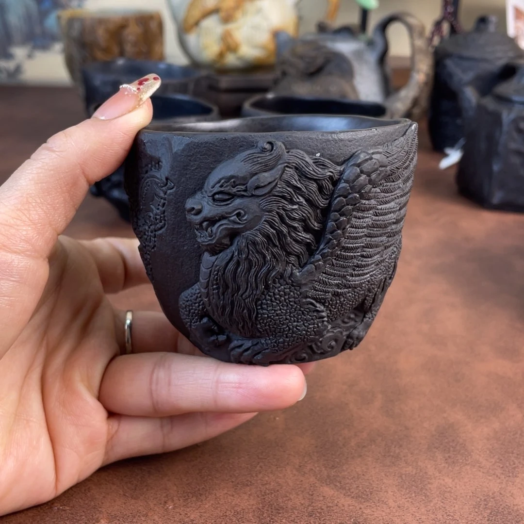 冰碛岩飞天貔貅主人杯