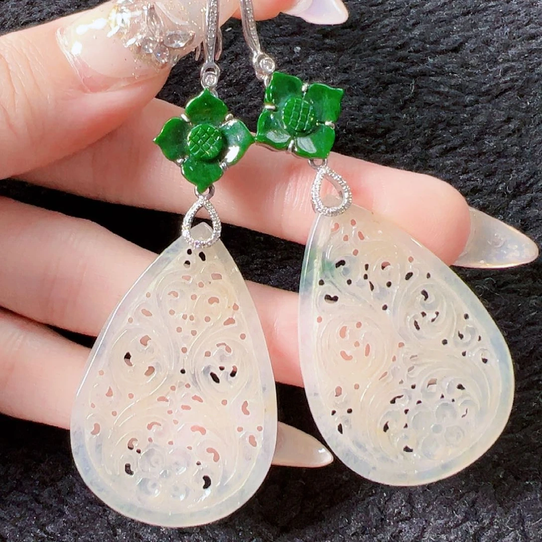 翡翠耳饰18K金镶嵌【新年福利价】签收后24小时鉴赏期