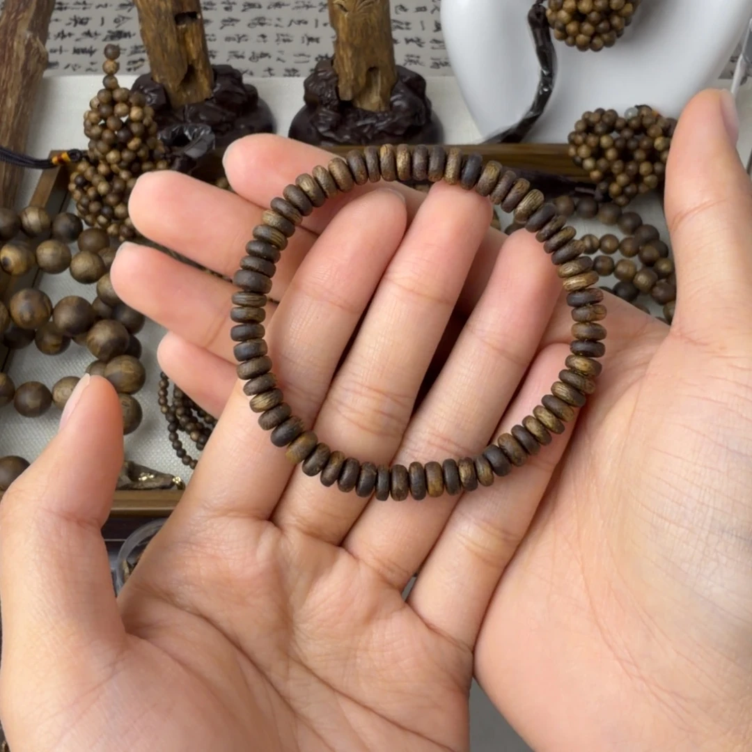 木质类棋楠片珠3.5克发一