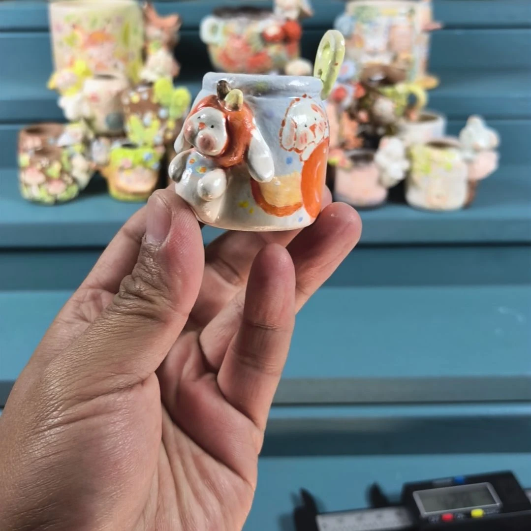 小兔子易拉罐 手绘多肉花盆