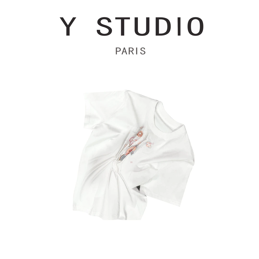 【大妮专属】【太空人花】2024夏季百搭卡通时尚圆领短袖BU8807